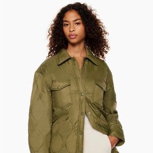 Wilfred Ganna Insulated Shirt Jacket size Large Olive Green-like new.